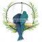 elegant design resin parrot metal ring wall hanging ornament modern home decoration accessories for bedroom