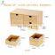 Mini Bamboo Desk Organizer Tabletop Cosmetic Storage Organization for Office or Home (3 Drawer with Big Drawer)