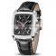 Megir 2028 Casual Leather Band Analog Quartz Calendar Chronograph Square Drop Shipping Watches Waterproof Male Timepiece
