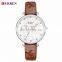 CURREN 9046 Women Simple Flower Pattern Elegant Watches Ultra Thin Dial Quartz Leather Fashion Wristwatch