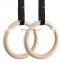 Gymnastics Rings Wooden ring gymnastic 1500lbs with Adjustable Straps with Scale Non-Slip Training Rings