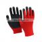 13 gauge Cheap Nylon Liner Latex Coated Gloves Crinkle Latex Gloves
