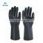 Factory Price Reusable Black Thicker Long Cuff Men Safety Labor Work Industrial Rubber Latex Gloves With CE