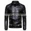 2022 arrival unisex design color block Men Genuine Leather Jacket Custom High Quality Men Leather Jacket