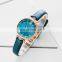 SHENGKE Elegant Lady Diamond Watch Cutting Glass Roman Number Index Dazzling Diamond Soft Leather Band Watches Logo OEM ODM