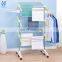 Folding heavy duty three layer clothes rack