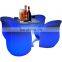 Outdoor Garden Patio Plastic Furniture High Top Led Cocktail Bar Table And Chairs With Stools Light up Cocktail Table