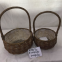 Willow Basket With Handles And Plastic Liners