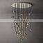 Hanging lamp home decor nordic modern gold luxury steel k 9 crystal chandelier pendant lamp BOULE DE CRISTAL CHANDELIER