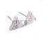 Hot Sale American Designs Natural White and Black Marble Stone Trangle Stud Earrings                        
                                                                                Supplier's Choice