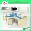 4 person workstation with mdf material wood partition screens