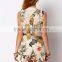 2016 latest summer rural style low neckline floral short romper womens playsuit