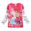 (F5100Y) fuchsia nova brand baby girls t shirts printed elsa girls casual t shirts children clothing wholesale