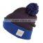 Fashion Folded Up Pom Pom Beanie Custom Patch Winter Beanie Hat