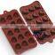 Wholesale 15-cavity silicone heart chocolate candy mould trays