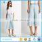 Quiet Color Midi Pants Frayed Denim Gauchos For 2016 Summer Women