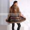 New russia ladies knitted red fox fur with silver fox fur coat