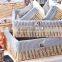 China folk hand corn husk woven storage basket with cotton lining