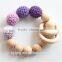 Crochet wood baby bracelet wood beads baby teething toy