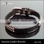 BAS12102 real leather strap bracelet with studs