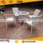 New Arrival All-weather Elegant White Round Table and Chair Rattan Garden Furniture
