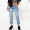 knee ripped slim fit jeans wholesale denim jeans JXA100