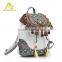 Ethnic Embroidery Girl's Backpack Bag cotton fabric canvas backpack bag Manufacturer china