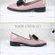 CX173 women closed flat pump shoe with floral accents