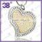 magnetic stainless steel heart pandant+gold foil+infrared powder