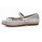 Girls Breathable Perforated Upper Bow Mary Jane Flats with Buckle