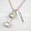 Antique Silver Plated DISCIPLINE Charms Sports Necklace Fitness Weightlifting Gym Necklace