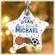 Printing Glass Star Shaped Glass Ornaments For New Year Souvenir