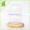 2015 new Wooden Base with transparent Glass of flower Vase terrariums/display glass vase wooden base