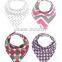 Bandana Baby Bib Set by Bambinio - 4 Unisex Design Drool Bibs for Boys and Girls