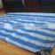 Striped poly tarp in white blue stripe tarpaulin for Southeast Asia market