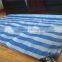 Striped poly tarp in white blue stripe tarpaulin for Southeast Asia market