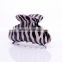 Black with white polka dots print curved hair claw clamp clip