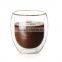 New product 400ml without handle borosilicate double wall glass cup.coffee juice glass cup