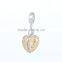 S163 Globalwin Wholesale Fashion Jewelry Open 925 Silver Heart Pendant Gold