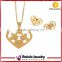 Stainless Steel Gold Plated Jewelry Sets with Butterfly Pendant