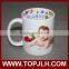 Promotional plain white double wall Pure white ceramic mug with handle