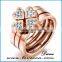 Wholesale bulk sale heart shaped rose gold plating stainless steel ring women jewelry