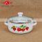 White enamel cooking pot with beautiful can custom decals