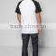Blank Black Plain Baseball Jersey, 100% Cotton Short Sleeve Raglan Baseball T Shirt For Men