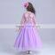 2017 evening dress mesh long dress purple handmade flower wedding dress