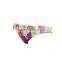 One Shoulder Ladies Bra Set Flowers Pattern Plastisol Printing Mature Women Bikini Beach Suit