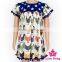 Korean Style Online Chicken Pattern Printed Flutter Sleeve Hairboll Baby Girls New Model Casual Kids Summer Dress
