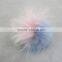 Myfur Knit Beanie China Wholesale Racoon Fur Pom Pom Bi-color Pink Cute Fur Ball