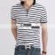custom hot selling lowest price plain casual black and white stripe mem's t-shirt wholesale for sale