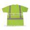100%polyester short sleeve reflective chest pocket fluorescent t-shirt